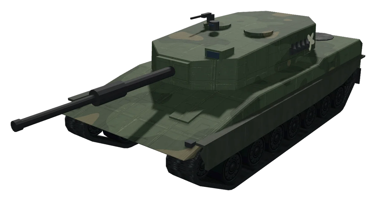 A main battle tank, three-quarter view, in the selected paint scheme.
